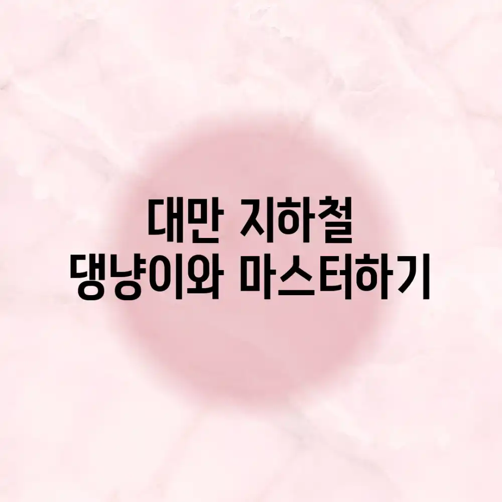 대만 지하철, 댕냥이와 마스터하기!