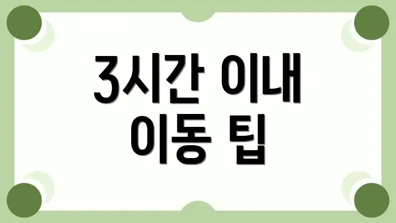 3시간 이내 이동 팁