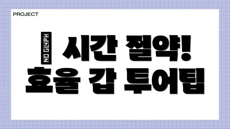 ⏰ 시간 절약! 효율 갑 투어팁
