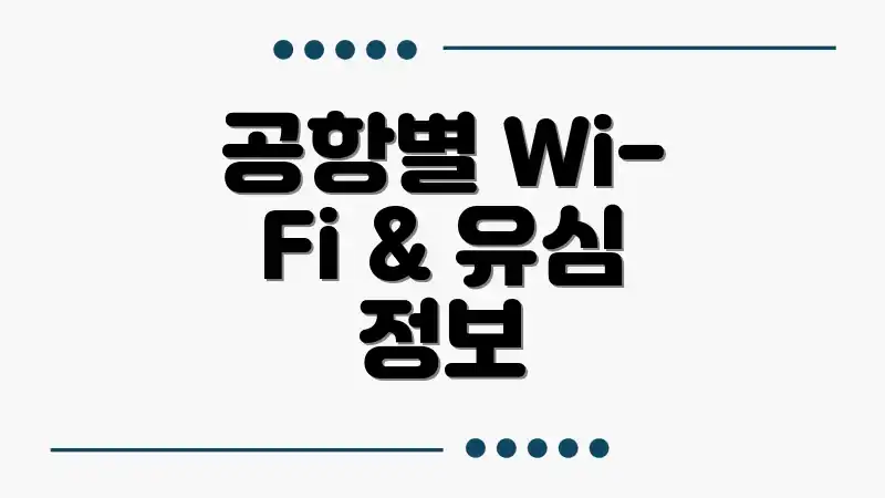 공항별 Wi-Fi & 유심 정보