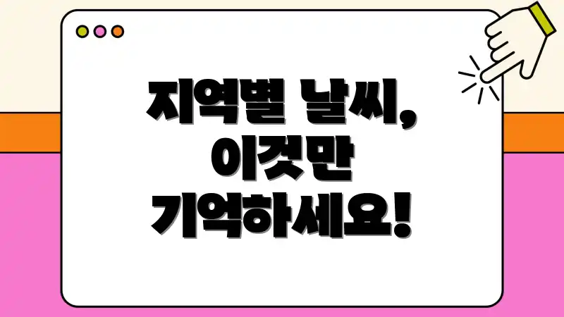 지역별 날씨, 이것만 기억하세요!