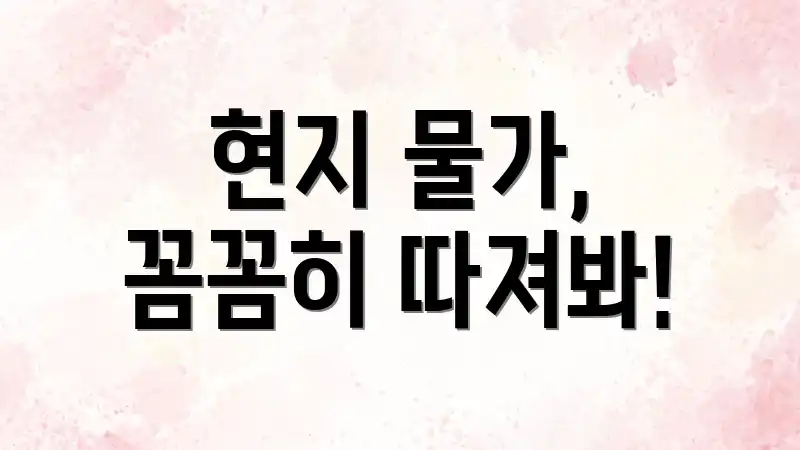 현지 물가, 꼼꼼히 따져봐!