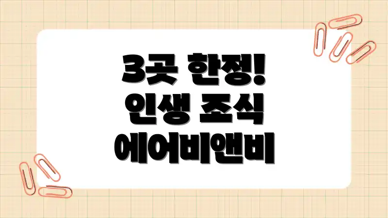 3곳 한정! 인생 조식 에어비앤비