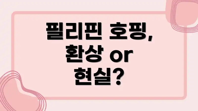 필리핀 호핑, 환상 or 현실?