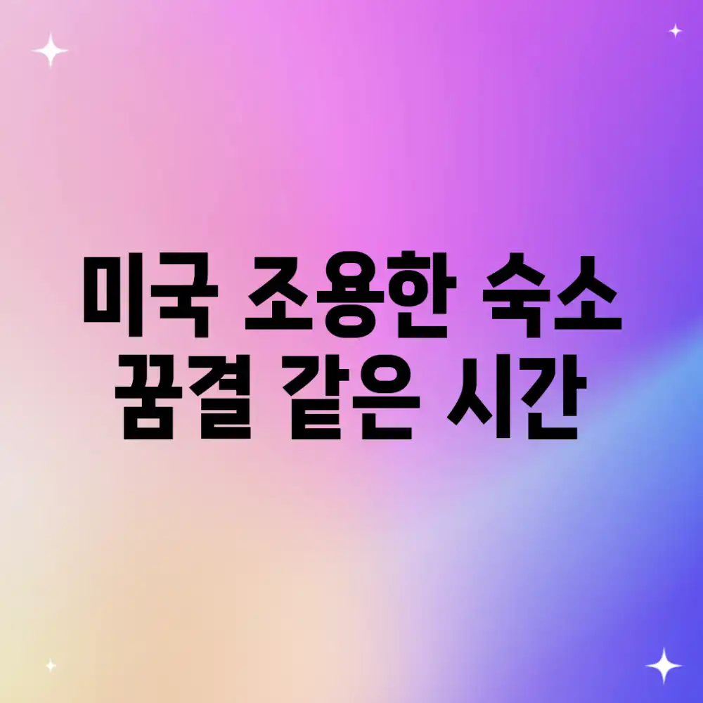 미국 조용한 숙소, 꿈결 같은 시간✨