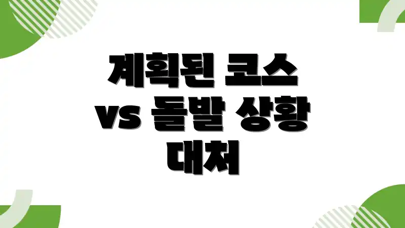 계획된 코스 vs 돌발 상황 대처