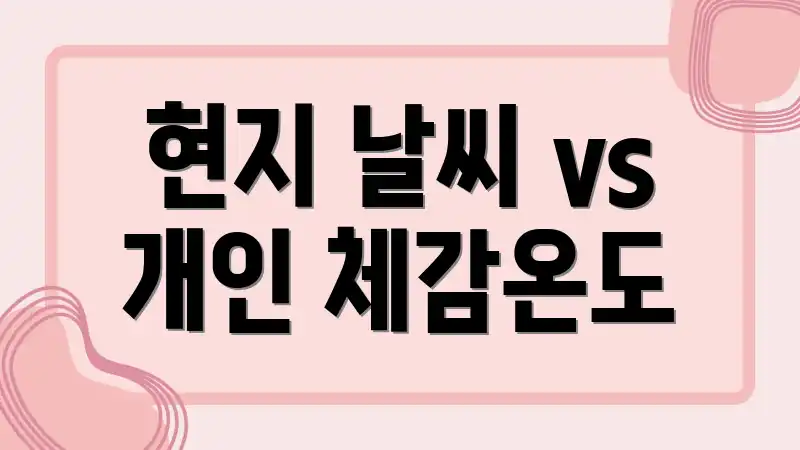 현지 날씨 vs 개인 체감온도