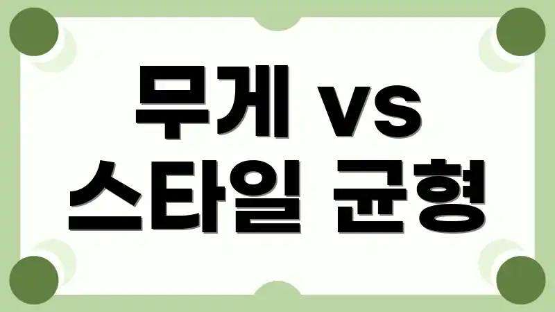 무게 vs 스타일 균형