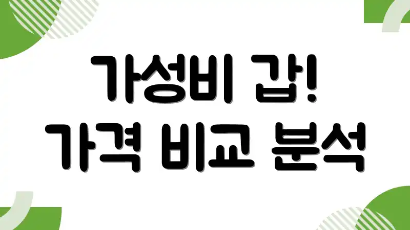 가성비 갑! 가격 비교 분석