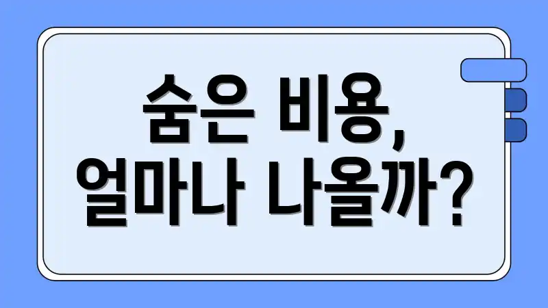 숨은 비용, 얼마나 나올까?