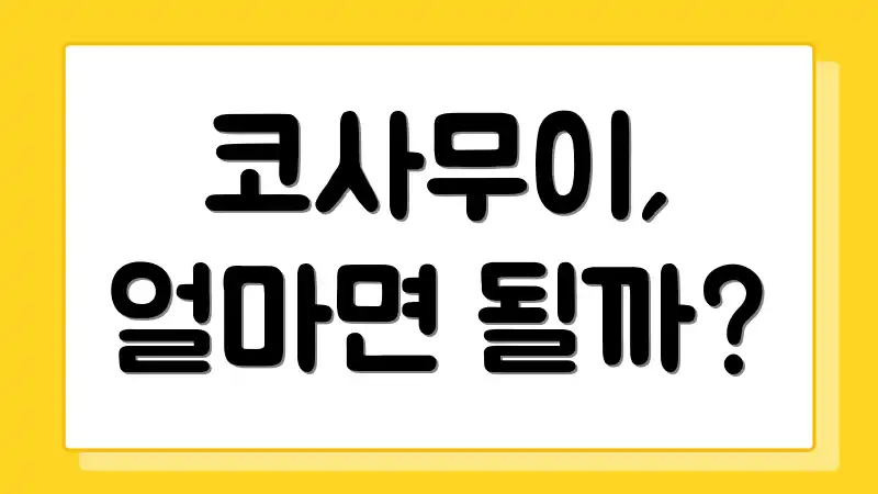 코사무이, 얼마면 될까?