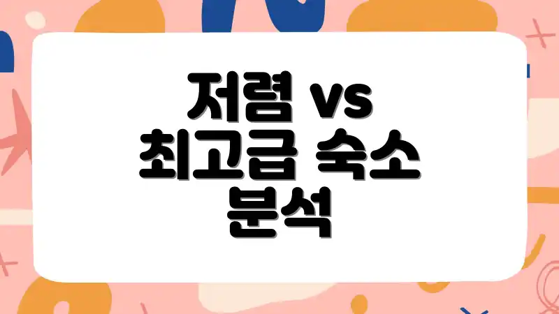 저렴 vs 최고급 숙소 분석