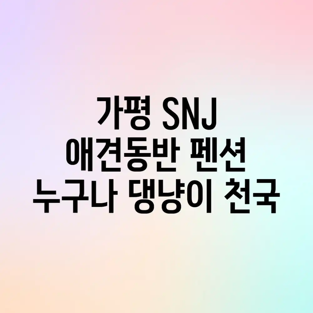 가평 SNJ 애견동반 펜션: 누구나 댕냥이 천국!