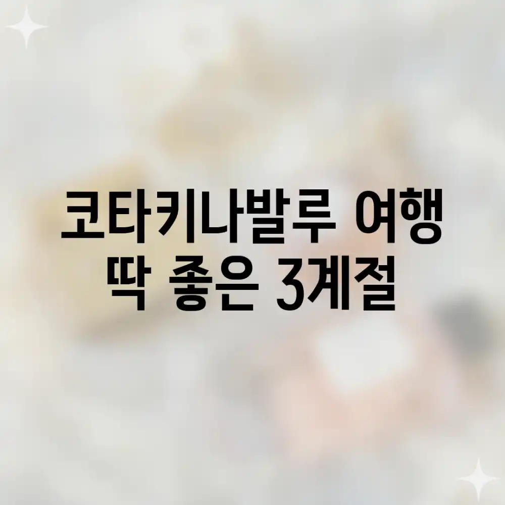 코타키나발루 여행, 딱! 좋은 3계절