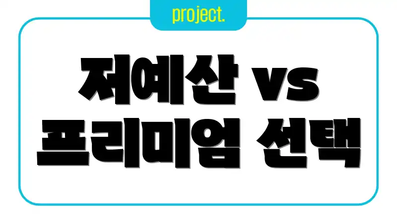 저예산 vs 프리미엄 선택