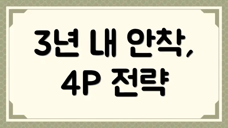 3년 내 안착, 4P 전략