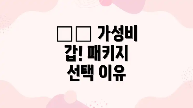 ✈️ 가성비 갑! 패키지 선택 이유
