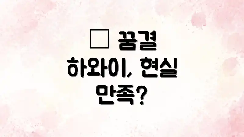 🌴 꿈결 하와이, 현실 만족?