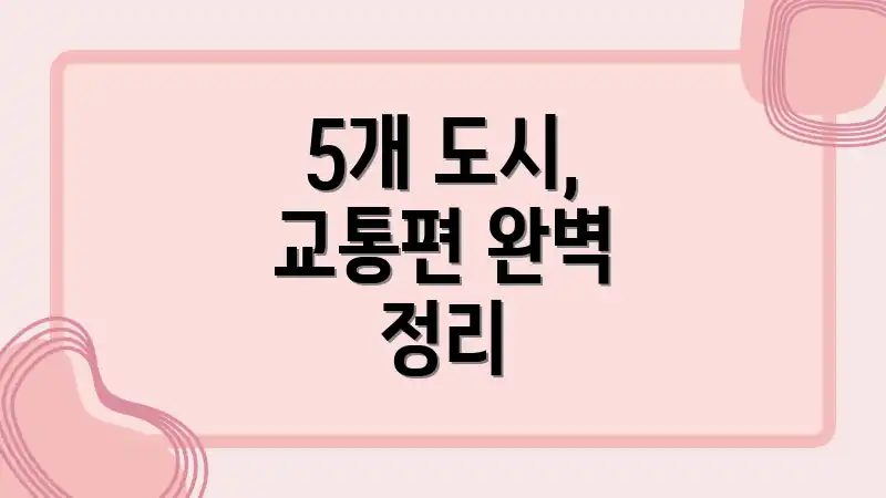 5개 도시, 교통편 완벽 정리