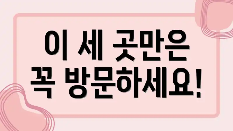 이 세 곳만은 꼭 방문하세요!