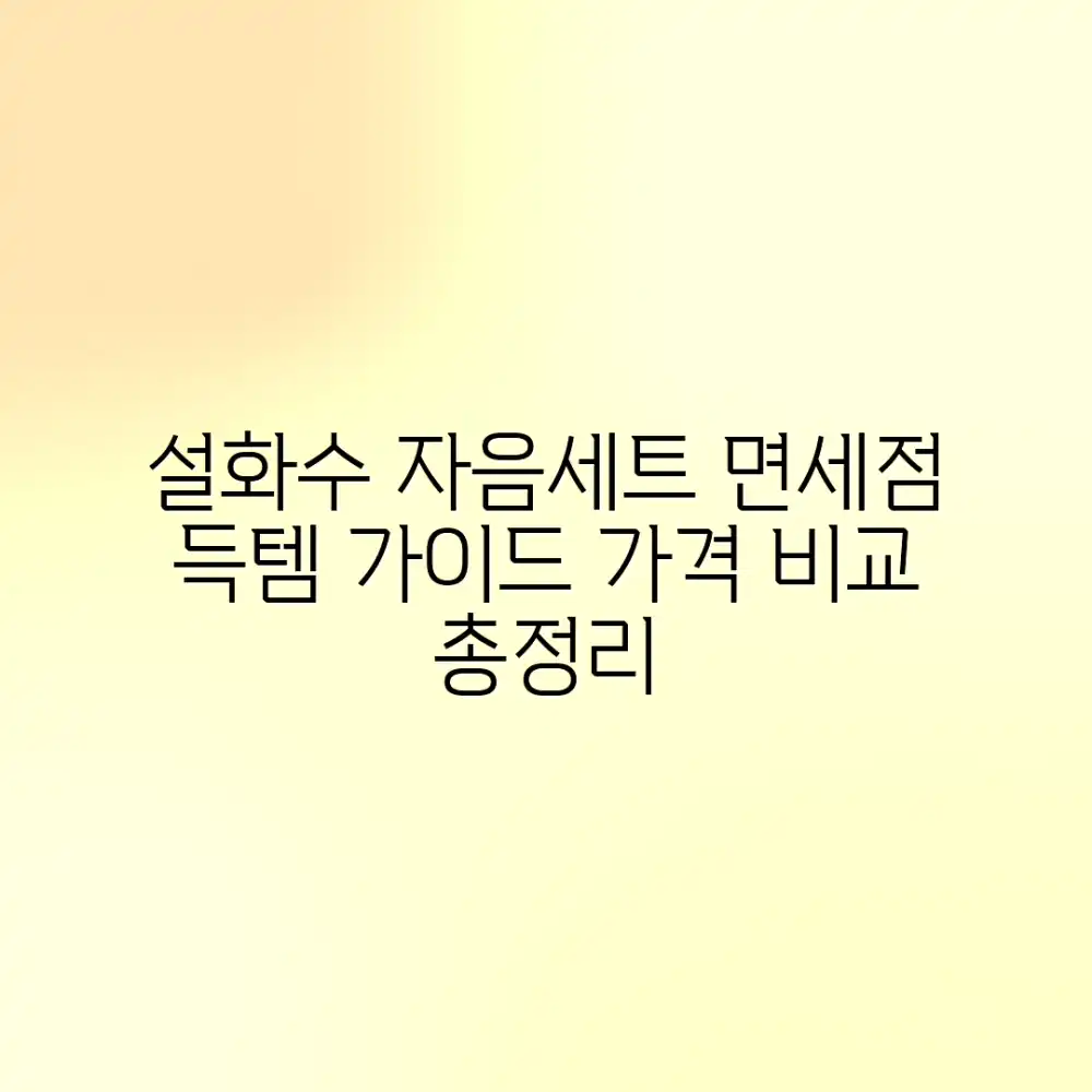 설화수 자음2종세트 면세점 가격 완벽 가이드