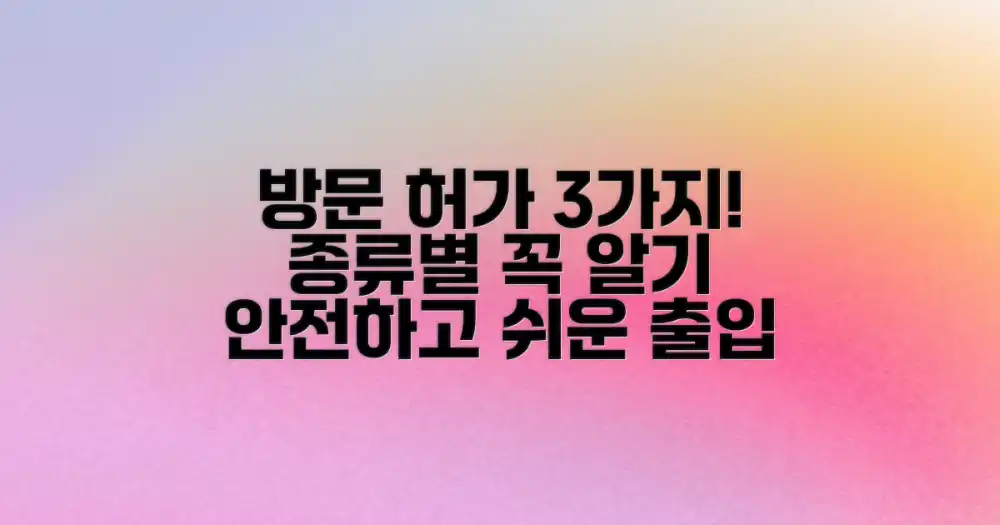 3가지 방문 허가 종류