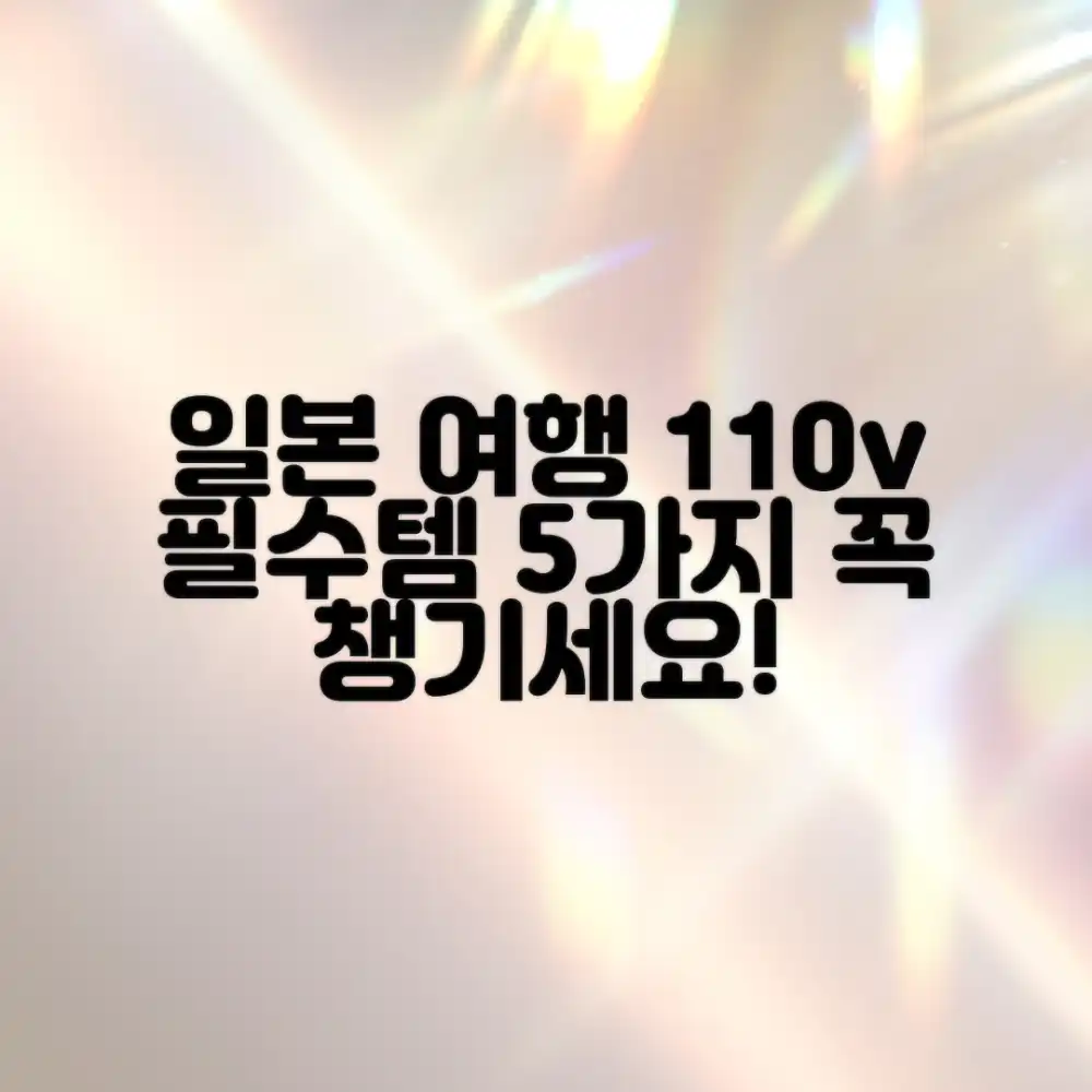 일본 여행 110v 필수템 5가지