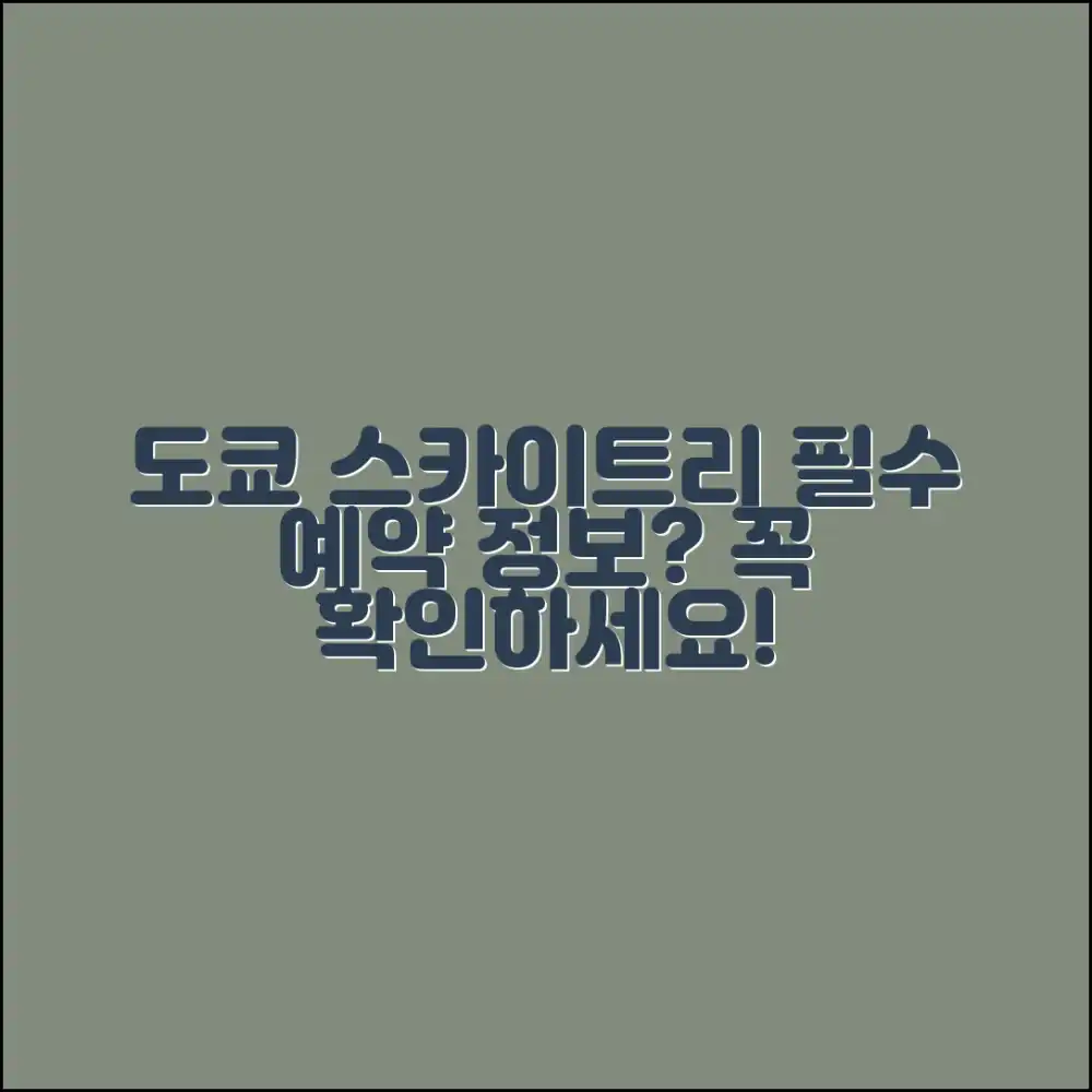 도쿄 스카이트리 예약, 필수 정보 맞을까?