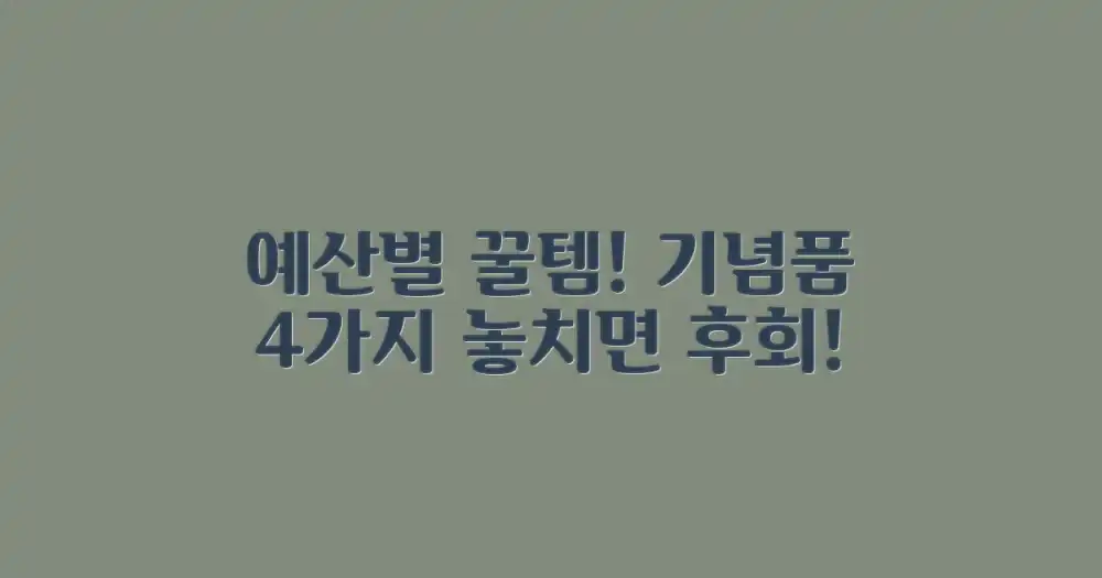 4가지 예산별 기념품